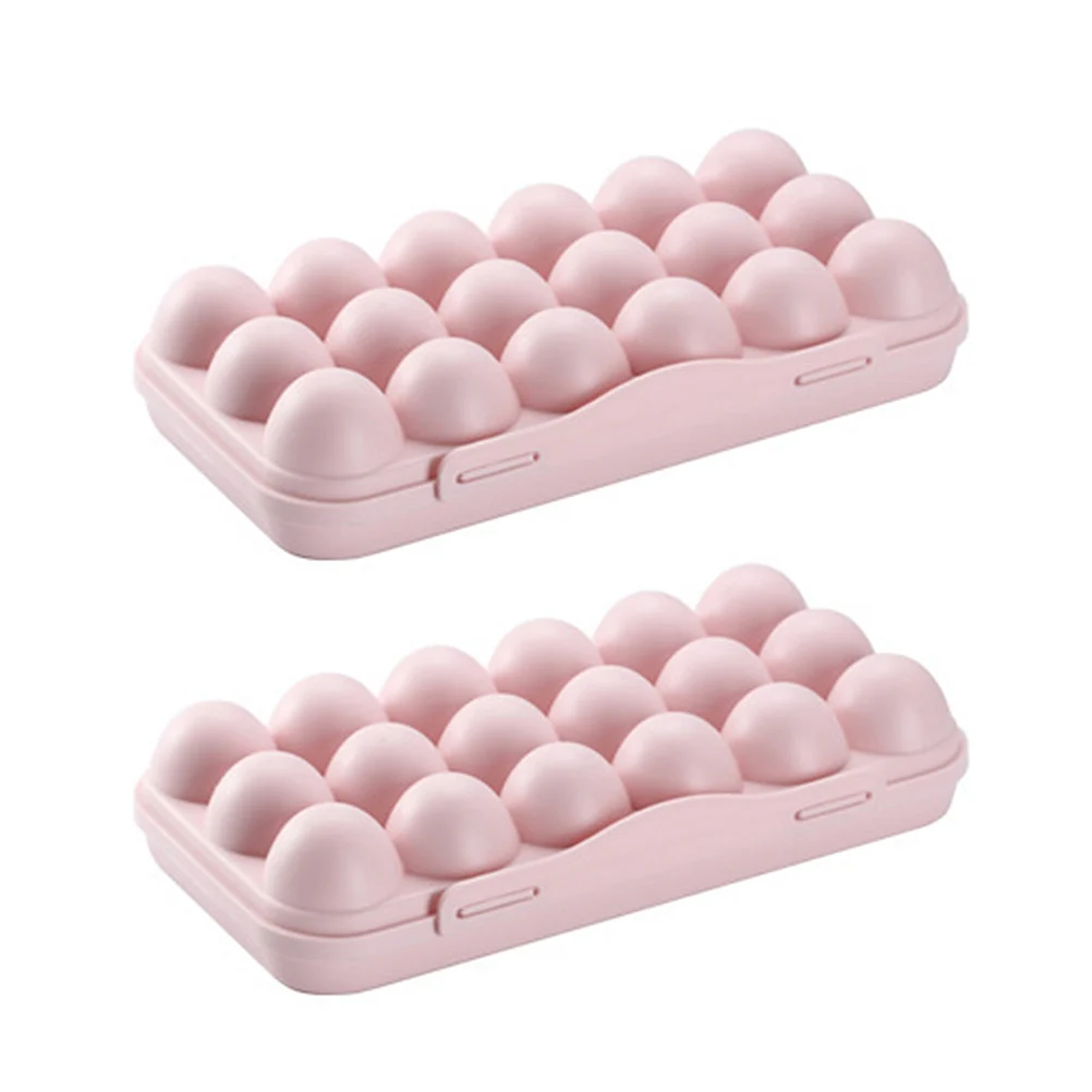 

2Pcs 18Grids Egg Tray Storage Container Refrigerator Holder Safe Fresh Stackable Kitchen Accessories Egg ganizer Plastic