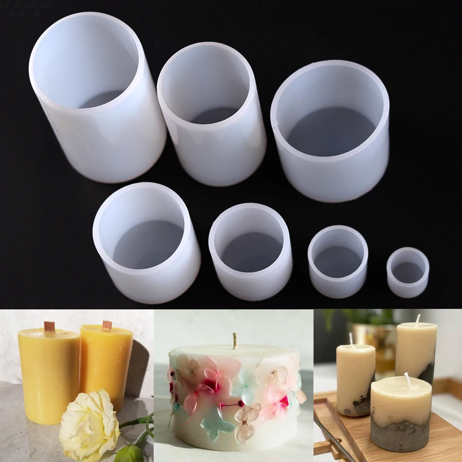 Cylindrical Silicone Mold DIY Epoxy Resin Casting Mould UV Candle Home Decoration Jewelry Making Tools Handmade Crafts