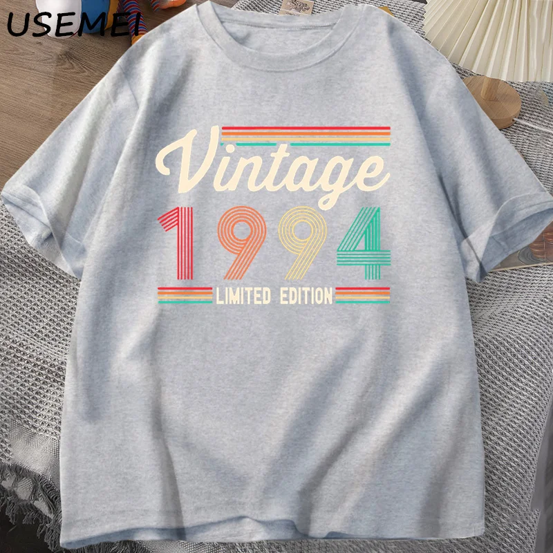 30 Year Old Gifts T-shirt Men Cotton Short Sleeve Tshirt Born in 1994 Vintage 30th Birthday Tees Unisex Oversize Male Clothes