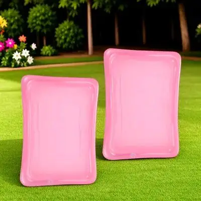 

2pcs Serving Tray Pool Party Supplies Floating Drink Holder Inflatable Cooler Ice Bar For Swimming Beach Large Capacity Bbq