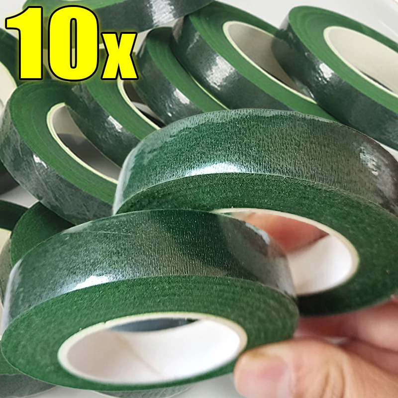 10/1Roll Bouquet Floral Stem Tape Artificial Flower Self-Adhesive Wrapping Tape Florist Green Tapes Wedding DIY Flower Supplies