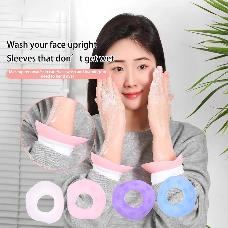 1Pair Washing Face Spa Wrist Watch Band Small Mushroom Silicone Solid Color Waterproof For Handmade Makeup Wristband Keep Clean