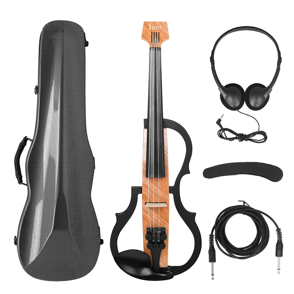 

Headless Electric Violin 4/4 Carbon Fiber Fiddle Professional Electric Violin With Bow Carry Case Headphone Cable Shoulder Rest