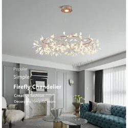 Nordic Romantic Firefly Living Room Ceiling Chandelier Modern Kitchen Dining Table Pendant Lamp Designer Industrial Chandelier