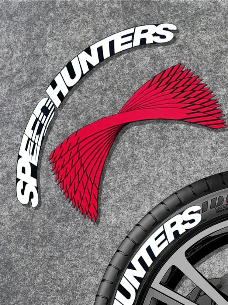 Car Tire Decals Car Tuning Universal 3D Permanent PVC Joined Tire Decor Stickers SPEEDHUNTERS Label Letters for 4 Tires