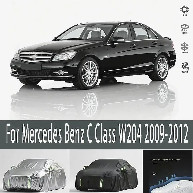 

For Mercedes Benz C Class W204 2009 2012 Outdoor Protection Waterproof Dustproof Exterior Sunshade Snow Cover Car Covers