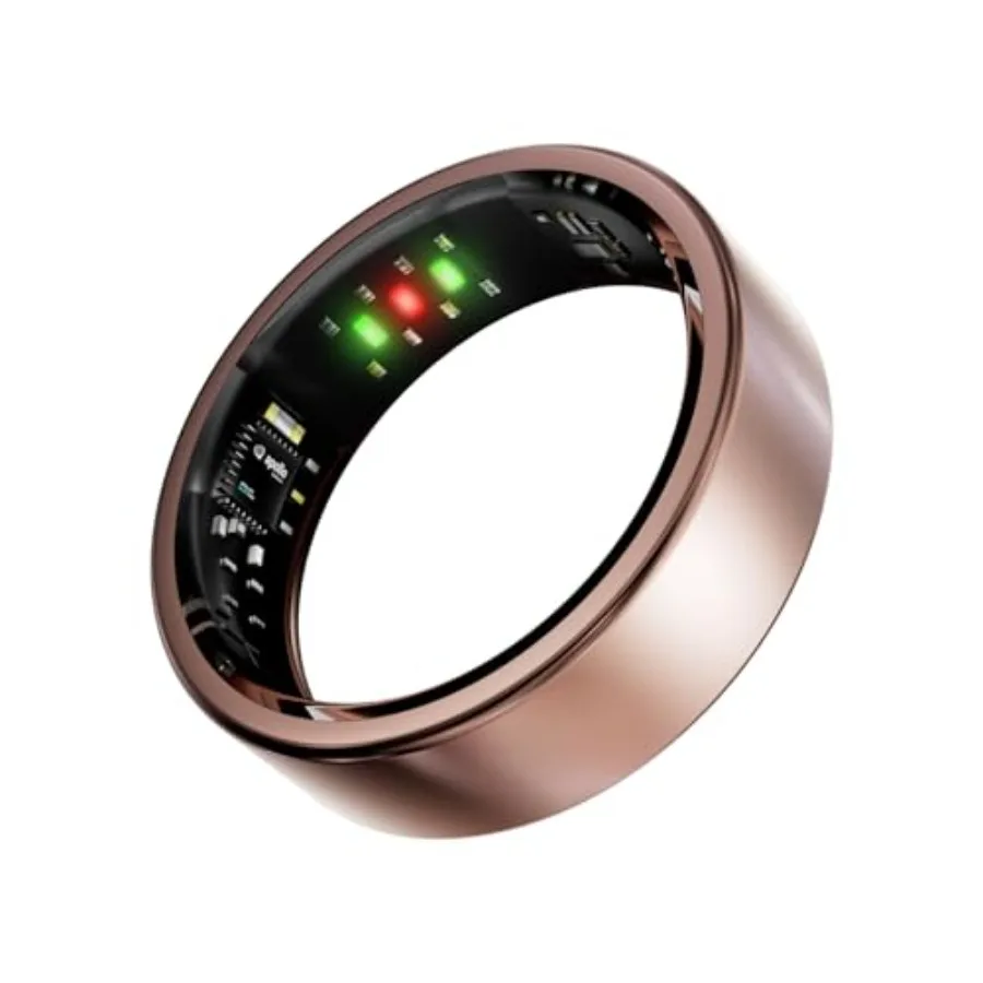 

Rose Gold Titanium Smart Ring for Sleep Activity Tracking with Heart Rate HRV Stress Insights 7-Day Battery Life No Subscriptio