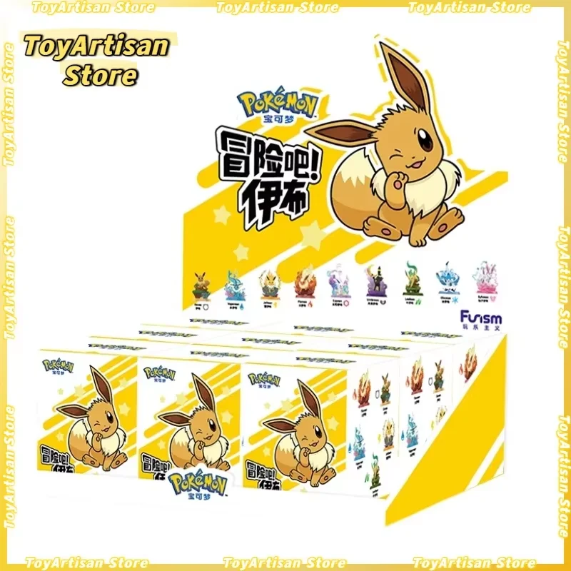 

Funism Original Adventure Eevee Family Blind Box 9 Styles Action Figure Jolteon Sylveon Collection Toy Anime Ornament Gift