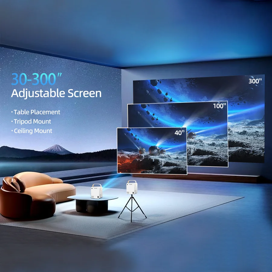 2024 Nieuwste 4K Home Ultra Hd 5G Projector, Gebouwd In Android-Systeem, Gebouwd In Geluidssysteem, Ondersteunt Kantoor En Entertainment