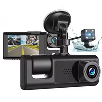 New 3 Cameras Lens 2 Inch Car DVR 24H Dash Cam HD 1080P Dash Camera Dual Lens Video Recorder 1080P Black Box Night Vision
