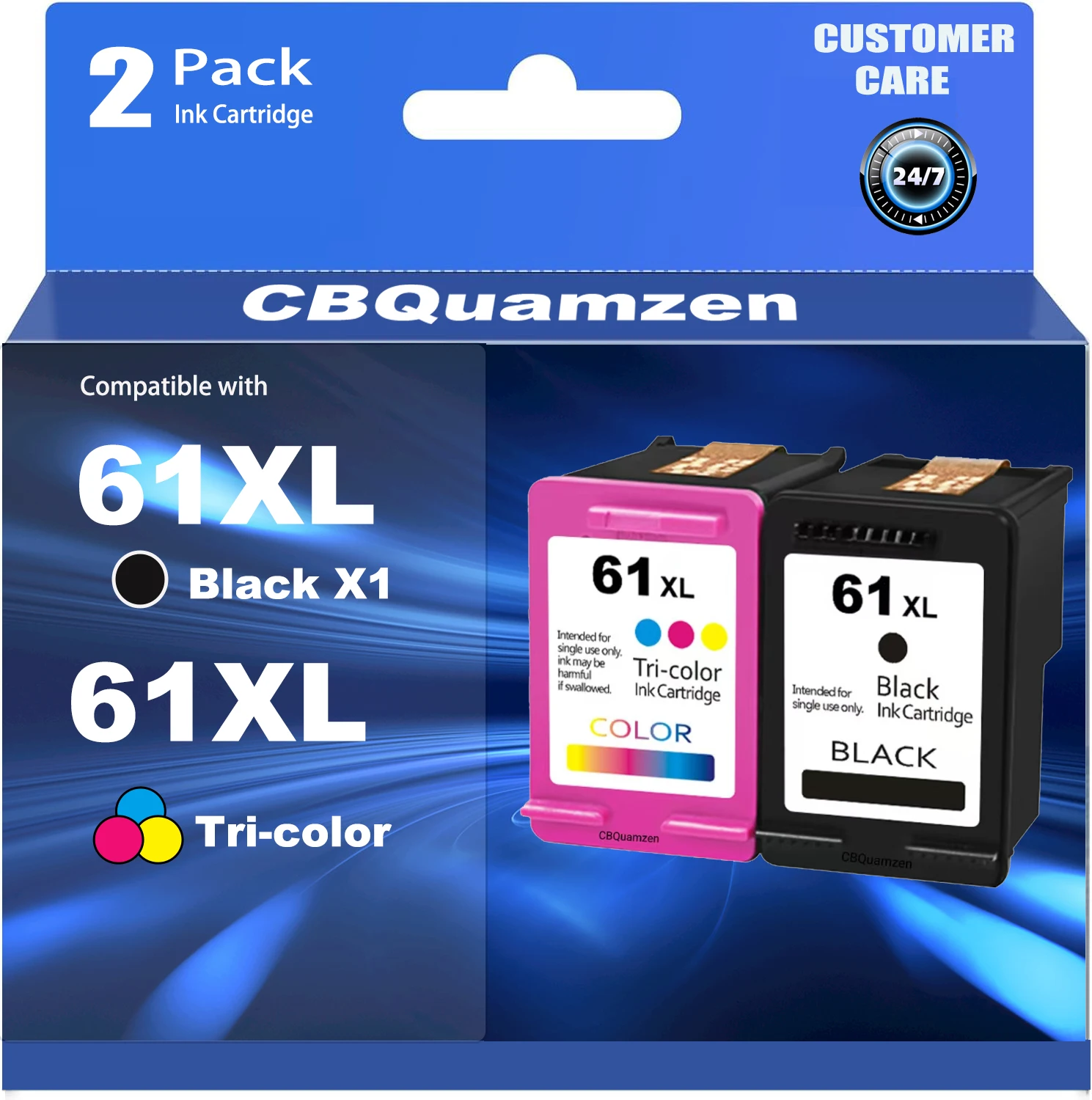 

Сменные чернильные картриджи 61XL (черные и цветные) для принтеров, совместимых с DeskJet 1000, 1512, 2050, 2540