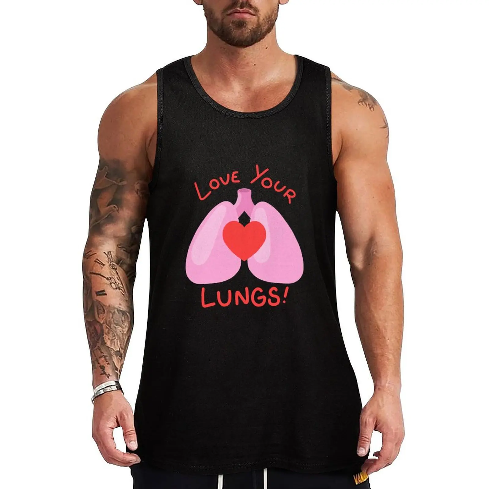 

Lung Health Awareness Tank Top Quick Dry Tank Top for Running Jogging Athletic Wear