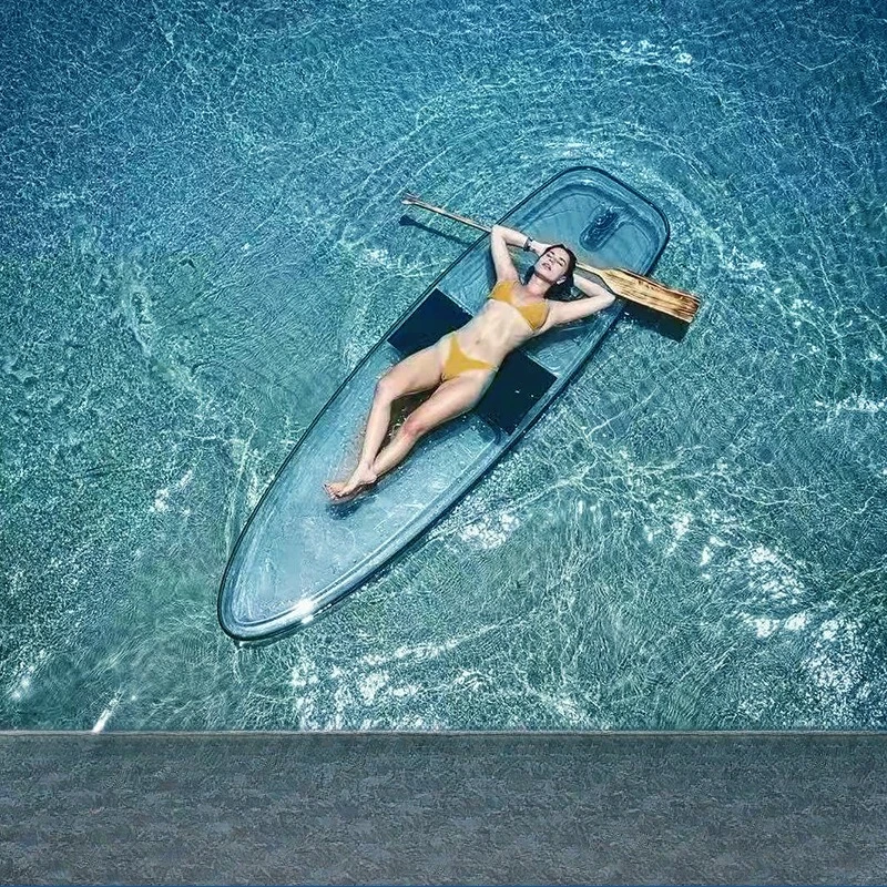 

Transparent PC pulp board, hard board, non-inflatable Internet celebrity photo check-in, absolute paddle board,