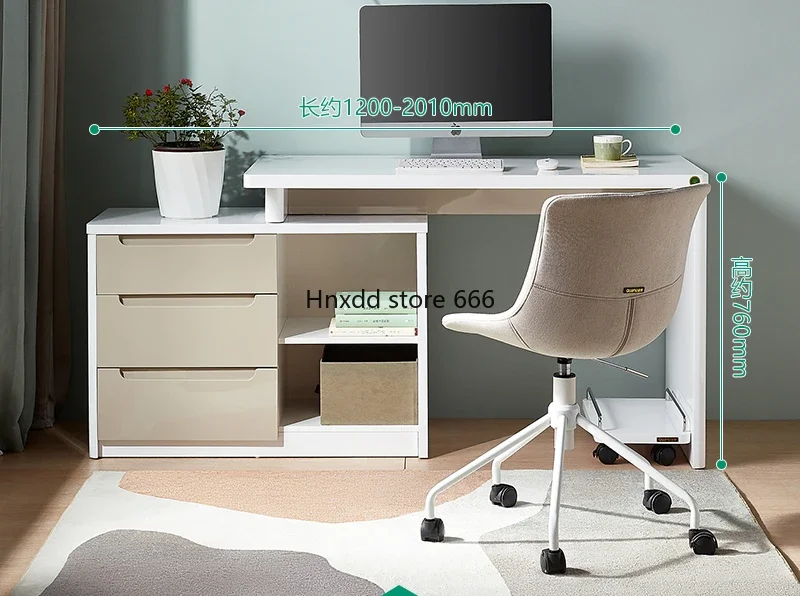 

Modern simple corner L-shaped desk cabinet integrated living room retractable office computer desk