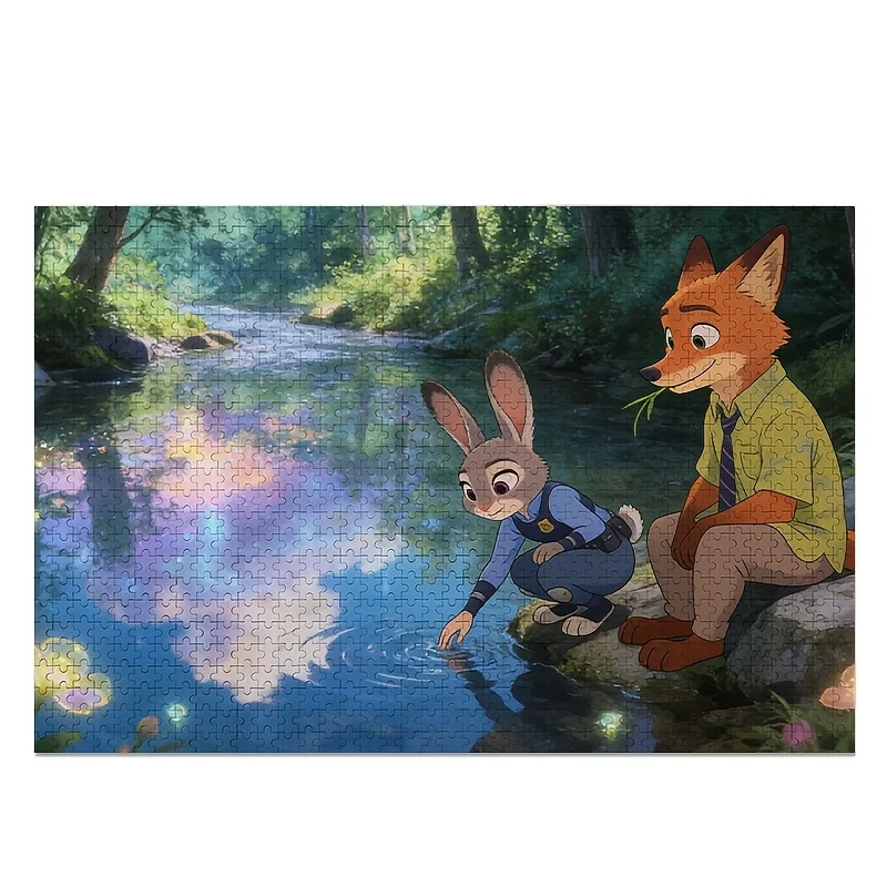 1000 stuks Disney Zootopia Judy Hopps en Nick Wild Poster Puzzel |   Hoge moeilijkheidsgraad, hersenkraker voor volwassenen, creatief cadeau voor geboorte