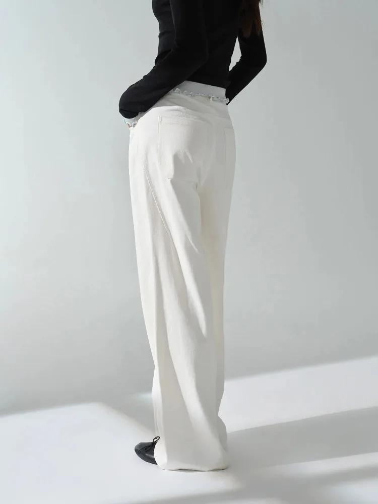 High Waist Wide Leg Pants Women Loose Casual Trousers Long Floor Length Straight Leg Versatile Elegant Outfit Office Daily Wear
