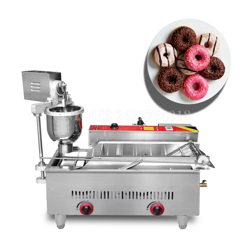 Hot Sale Automatic Commercial Gas and Electric Donut Machine Stainless Steel Mini Fryer Circle Doughnut Maker Snack Machine