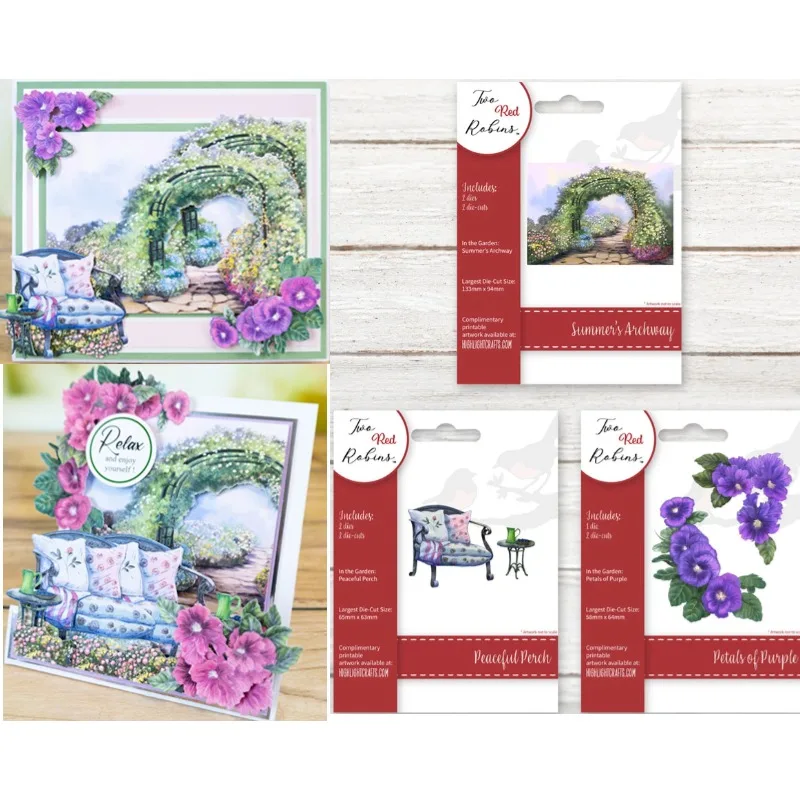 The Garden Collection Petals Of Purple  Archway Flowers Tree Joy Metal Cutting Dies Embossing Diy Greeting Card 2024 New