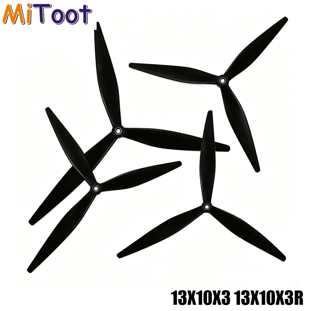 HQProp 13X10X3 Propeller-Set (1CW+1CCW) Schwarz Verstärktes Nylon 3-Blatt-Propeller für FPV-Drohnen