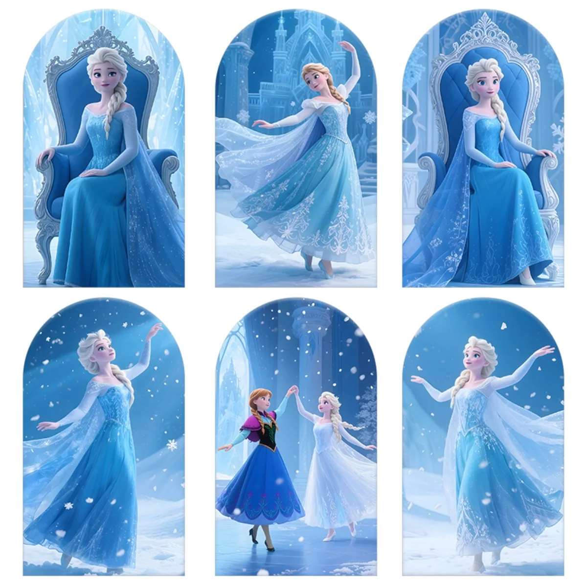 

Arch Backdrop Cover Frozen-Themed Photo Backdrop for Party Decor,Birthday Events Indoor Celebrations Photograph Background
