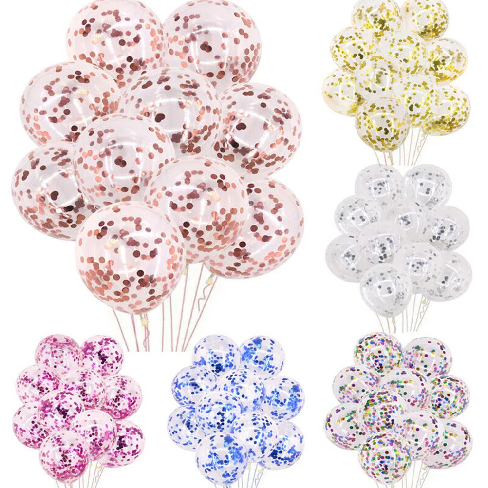 

20Pcs Sequins Confetti Latex Balloons Party Supplies Decorations Creative Balloon Set for Festival Banquet Birthday