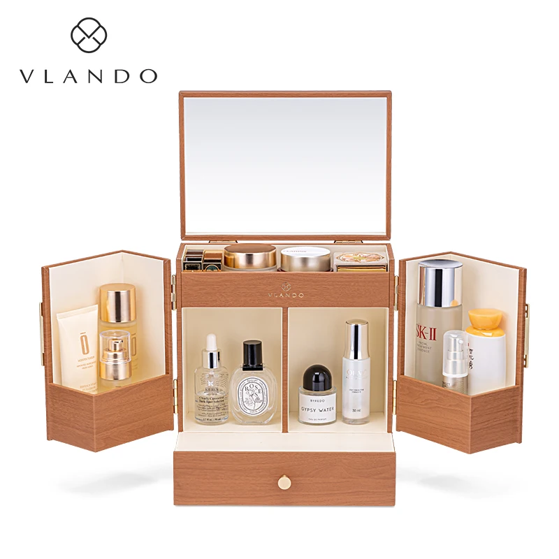 

Velando Cosmetics Storage Box Desktop Dresser Dustproof Practical Skin Care Shelf