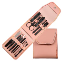 12Pcs/Set Stainless Steel Color Nail Clippers Set Household Manicure Nail Clippers Travel Portable Manicure