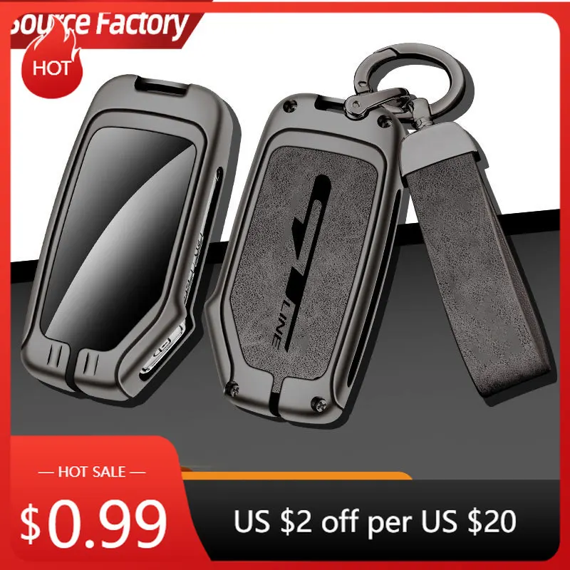 

Car Stickers Zinc Alloy Car Key Case Case Suitable for Kia GT Line Forte Seltos K3 K5 Sport Ceed Soul Remote Control Protec