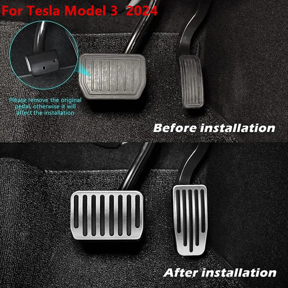 Applicable For Tesla Model 3/Y/2024 Renewal 3 Throttle Brake Rest Brake Pedal Anti Slip And Wear-resistant Accessory Cover 