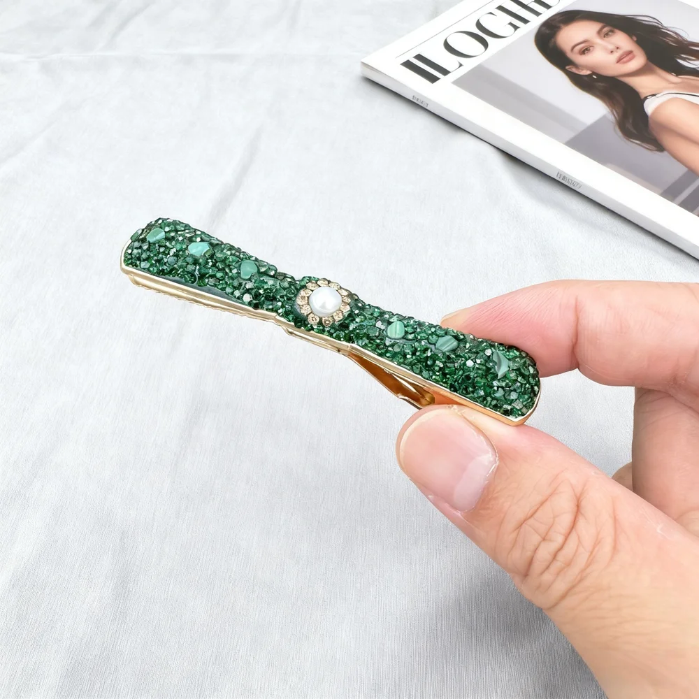 

3pcs Natural Tourmaline Crystal Rhinestone Bowknot Hairpin Hair Jewelry Handmade Hair Clips Barrettes Headwear Hair Accessories