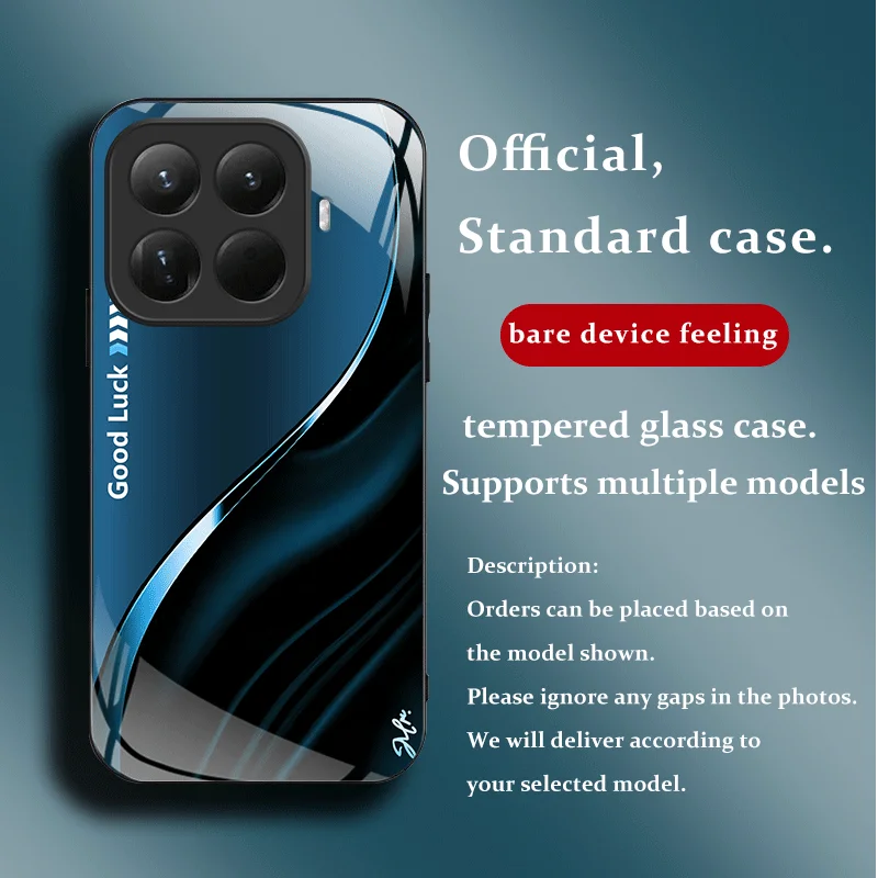 Hartglas-Schutzhülle für Xiaomi 17T 15T Pro Mi 17 15 5G, Schutzhülle mit Farbverlauf und Muster auf der Rückseite