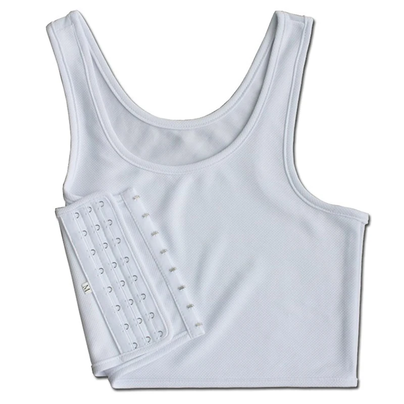 Casual Breathable Buckle Short Chest Breast Binder Vest Tops Chest Binder Underwear Tank Tops Bandage Breathable Side Hook