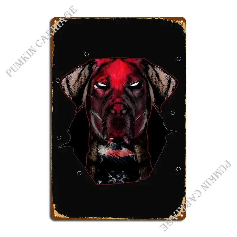 Red Hood Dog Metal Plaque Poster Club Bar Garage Home Wall Pub Tin Sign Poster
