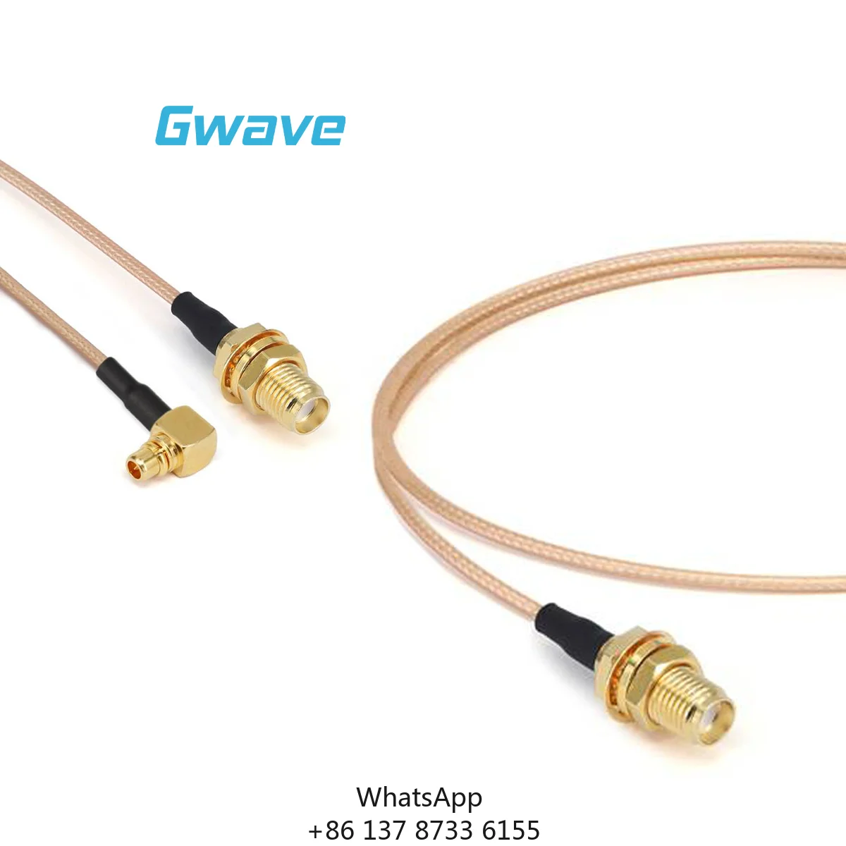 Gwave SMA Female Bulkhead Mount To MMCX Male Right-Angle RG178 Flexible Coax Cable-50 Ohm DC To 3GHz