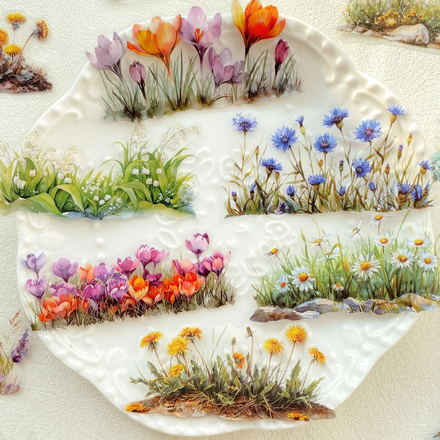 20 unidades/pacote flor pet adesivos plantas verdes pet adesivos mão conta diy decoração adesivos para planejador lixo diário colagem