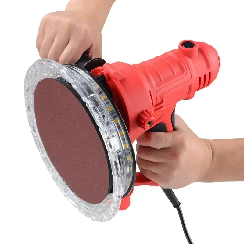 Sandpaper Putty Dust-free Self Suction Sanding Machine LED Lighting Wall Polishing Machine