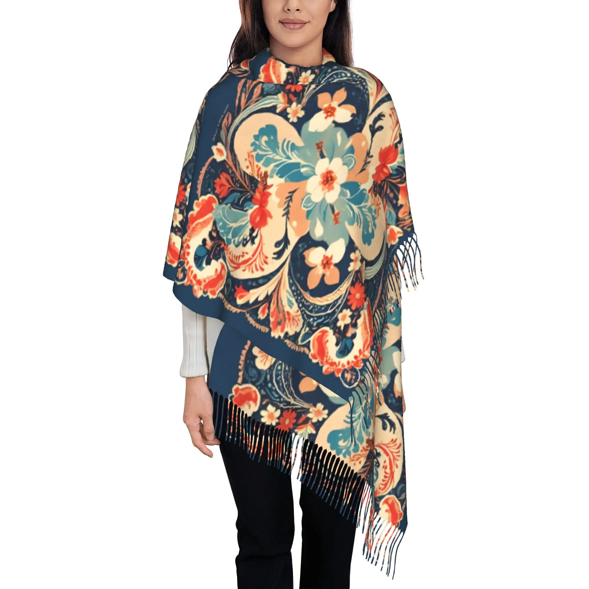 1 PC Boho Folk Floral Pattern Shawls  Autumn Hot Selling Thermal Gift Hijab