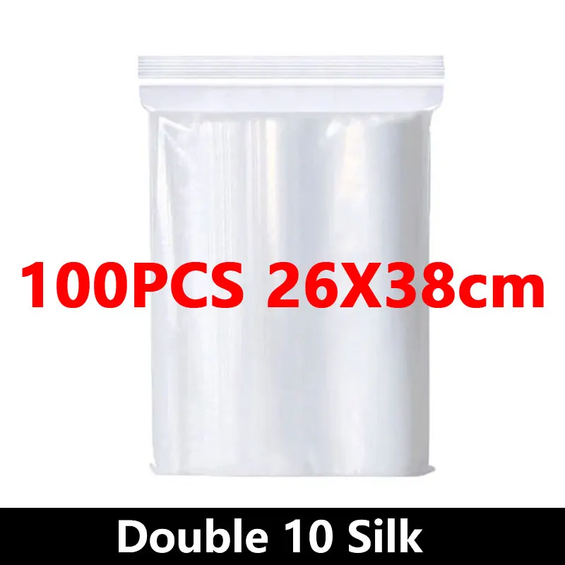 100Pcs Thicken Zipper Sealed Bags Clear Plastic Storage Bag for Small Jewelry Food Packing Reclosable Ziplock Sealing Bags image 3