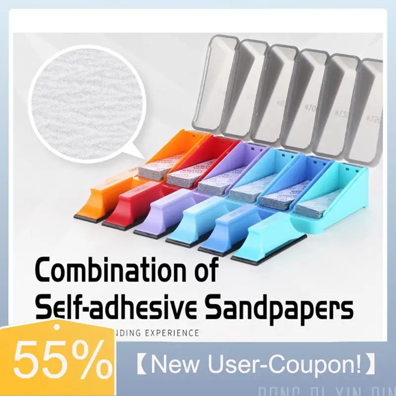 Happy New- Combination Of Self-Adhesive Sandpapers Included Grinding Block For Modeler Hobby Building Tools Model Making DIY