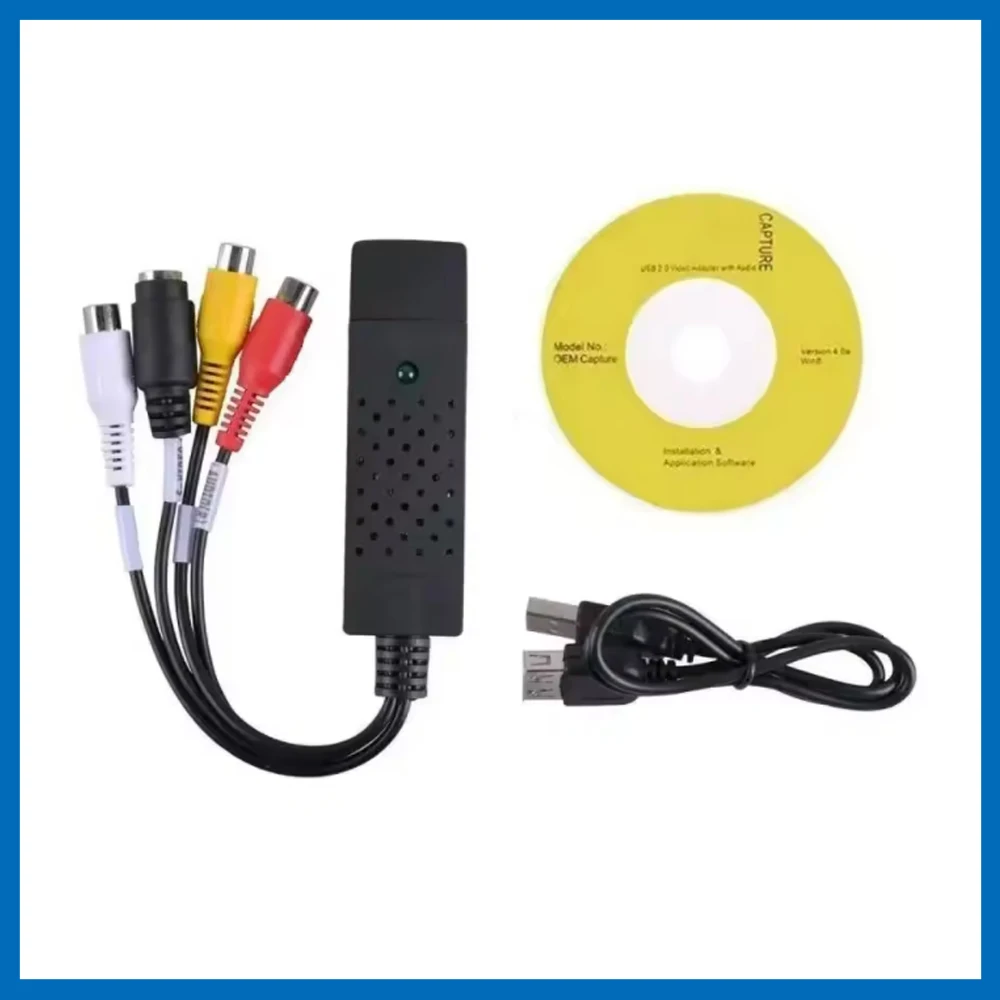 Video Audio Converter Capture Card USB 2.0 Easy Cap Video Audio Converter TV DVD VHS Audio Capture Adapter Card TV Video DVR