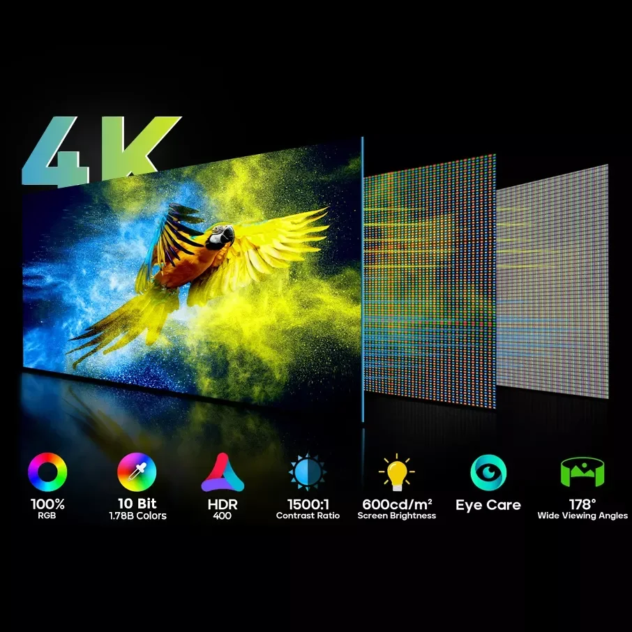 15.6 inch 4K Monitor UHD HDR FreeSync Ultra Slim Laptop Monitor USB C Portable Gaming Monitor 4K for Laptop PC Phone PS5 Switch