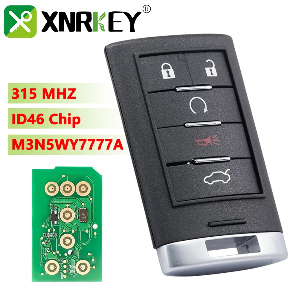 

5 Buttons key Smart key with small key M3N5WY7777A comes with electronic chip For Cadillac