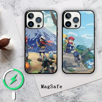 MINISO Cartoon Pokemon L-Legends Z-A Phone Case For iPhone 11 12 13 14 15 Mini Pro XS Max X S Plus XR Magnetic Attraction Shell