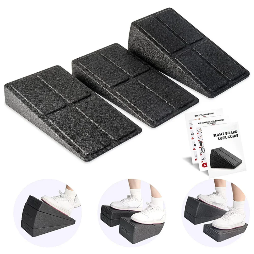 3PCS Yoga Foot Stretcher Bricks Squat Wedge Blocks Slant Boards  for Exercise Yoga Fitness Gym Equipment Adjustable Non-Slip