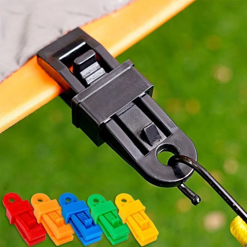 1pc Plastic Tent Clip Outdoor Traveling Camping Tent Awning Canopy Windproof Clamp Large Size Strengthen Wind Rope Buckle Tools