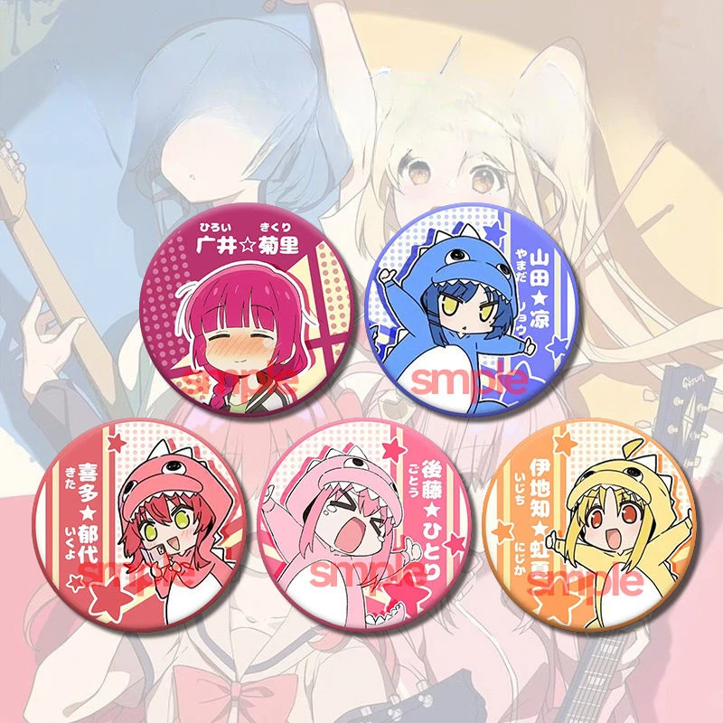 Bocchi The Rock GotohHitori Yamada Ryo Ijichi Nijika Kita Ikuyo 58mm Badge Anime Peripheral Cute Cartoon Brooch Kawaii Goods