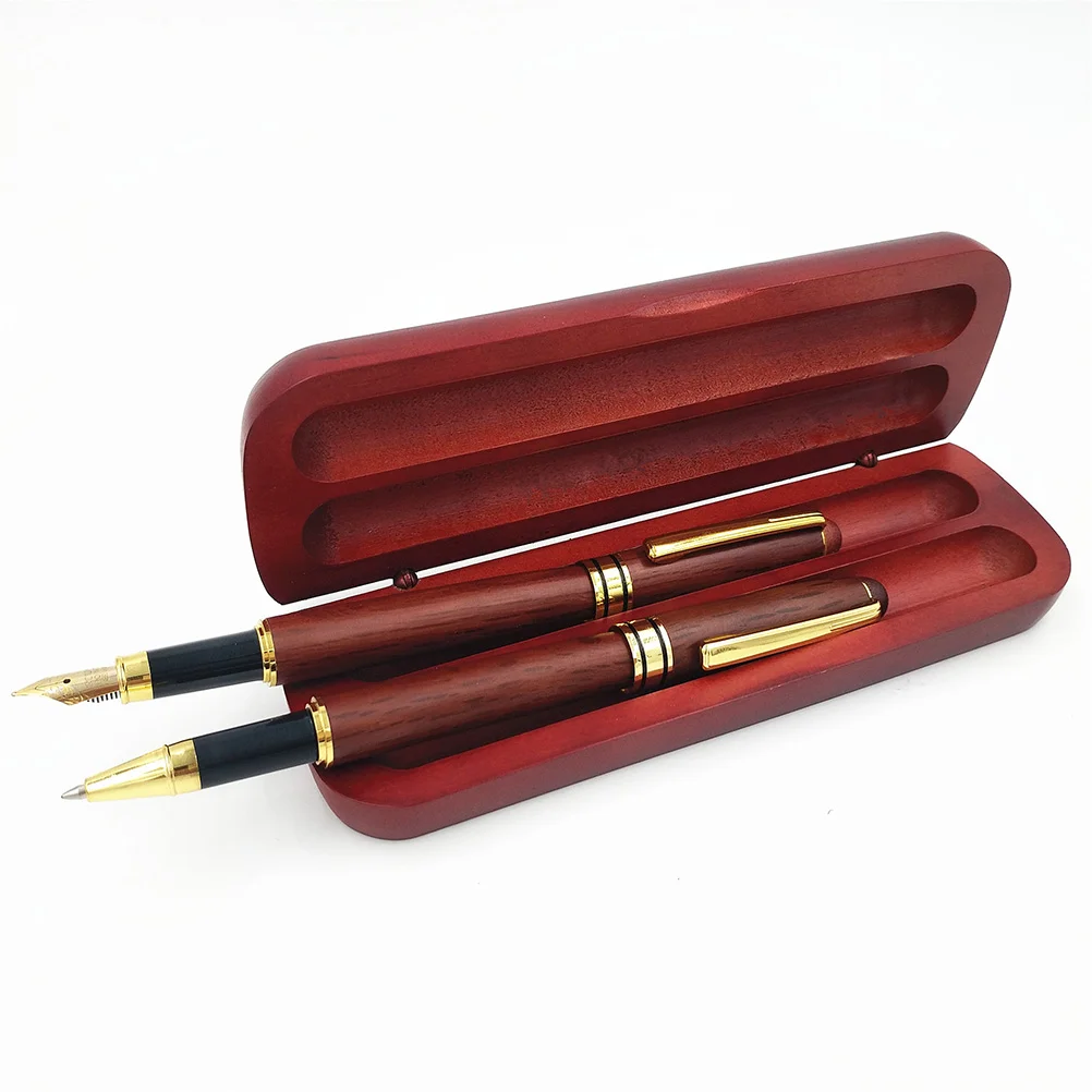 

Signing Pen Set Joint Roseood Fountain Pen with Box Office School Stationary Supplies ink pen wooden pen