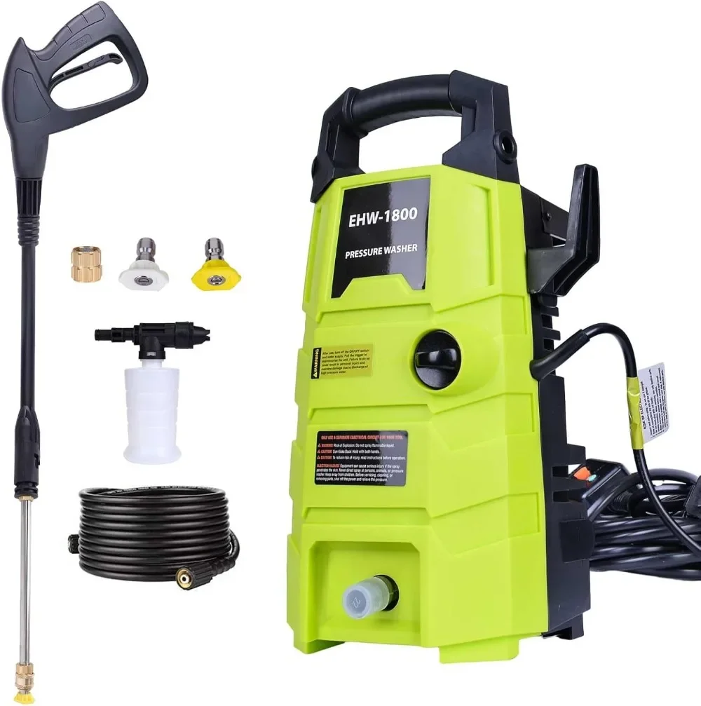 1800PSI 1.6GPM Portable Power Washer with 20FT Hose 35FT Power Cord,Two Nozzles,0.4L Soap Bottle for Car Driveways Patio Garden