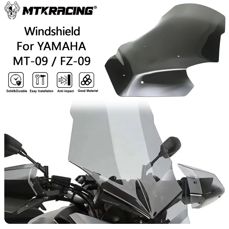 MTKRACING Windshield For YAMAHA MT-09/FZ-09 2014-2020 Motorcycle Accessories Visor Windscreen Wind shield Deflector