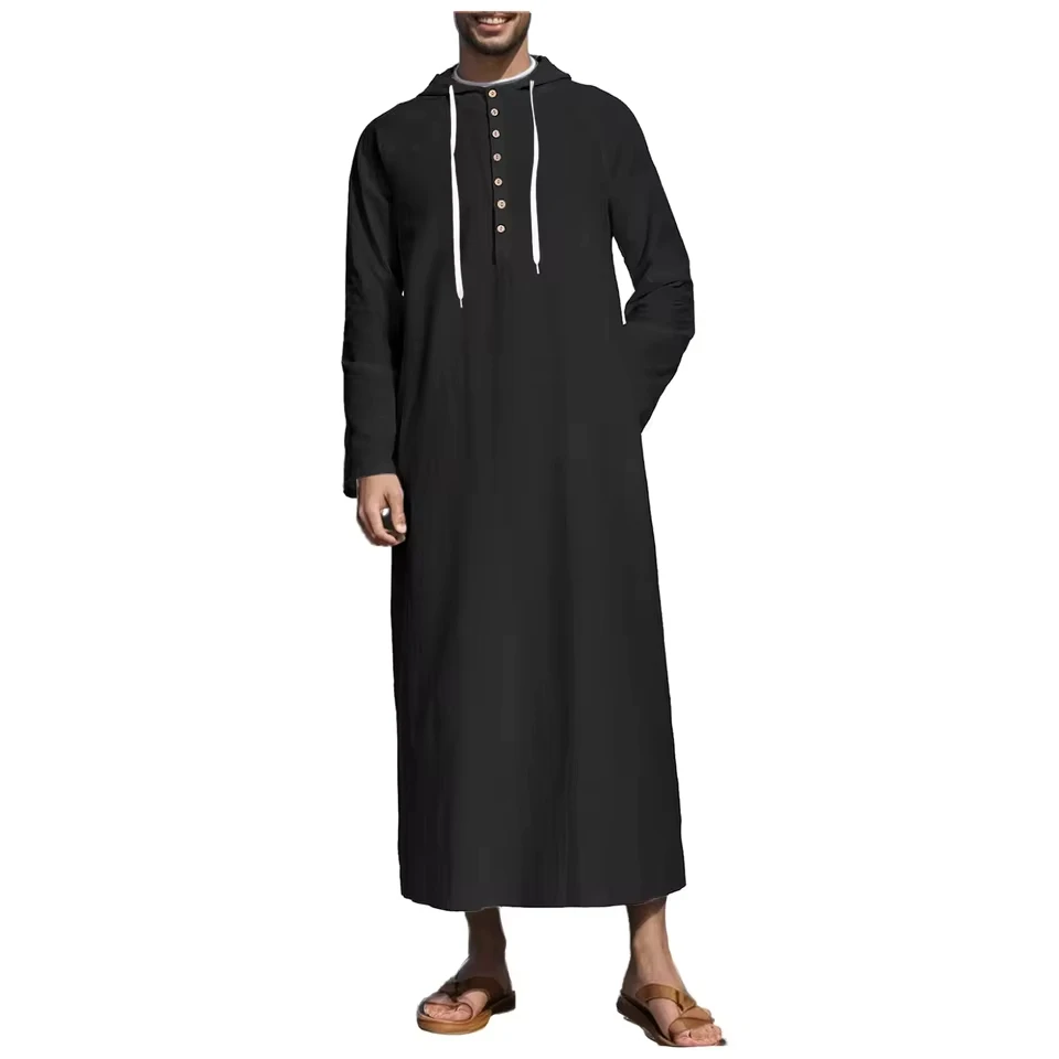 

Mens Muslim Dress Muslim Robe Arab Middle Robe Long Sleeve Embroidered Pocket Long Shirt Fashionable Men's Short-sleeved Shirt
